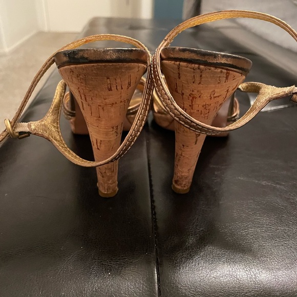 Coach “Stephany” Gold Strappy Heels Size 10 - Picture 4 of 5